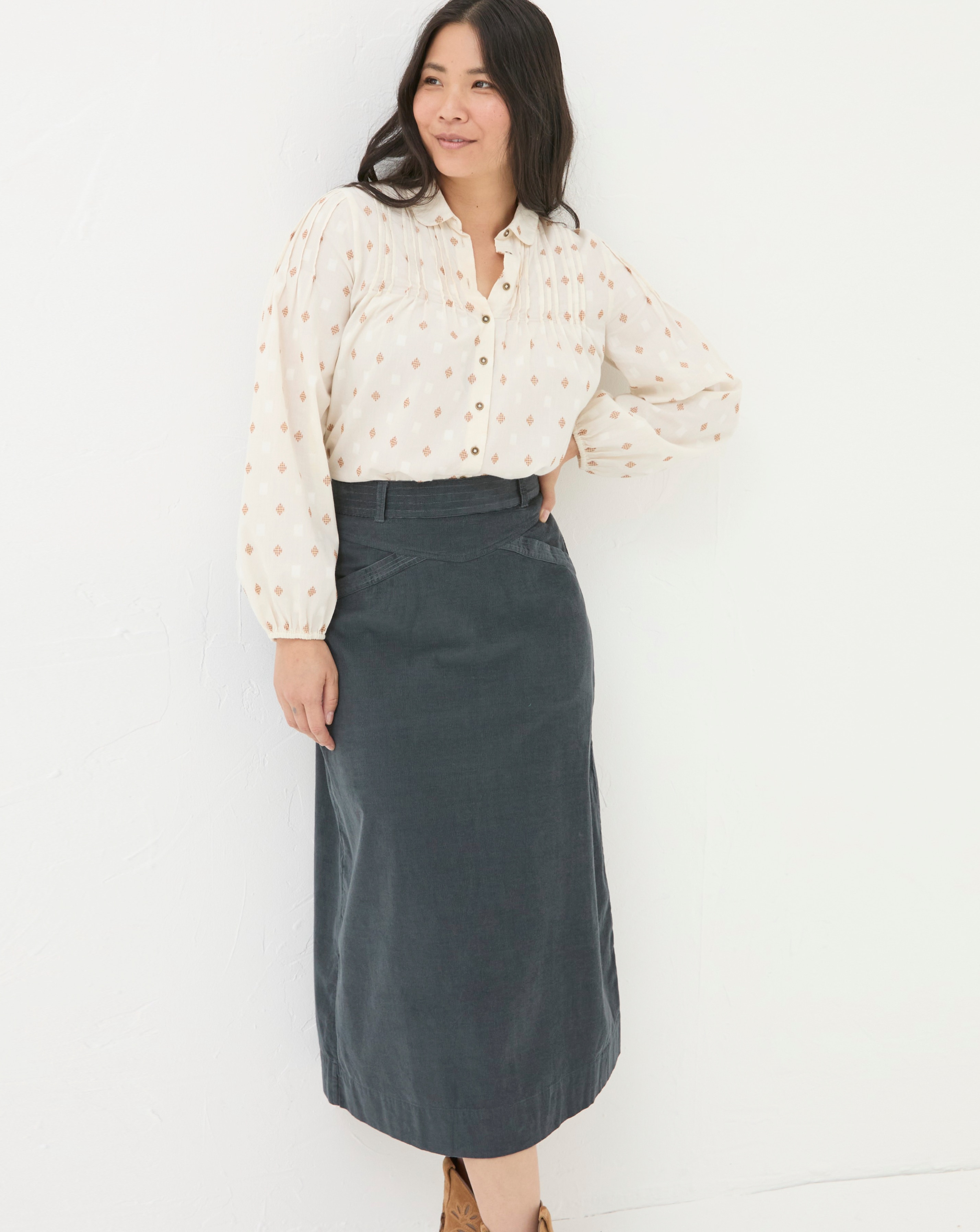FatFace Leigh Cord Midid Skirt