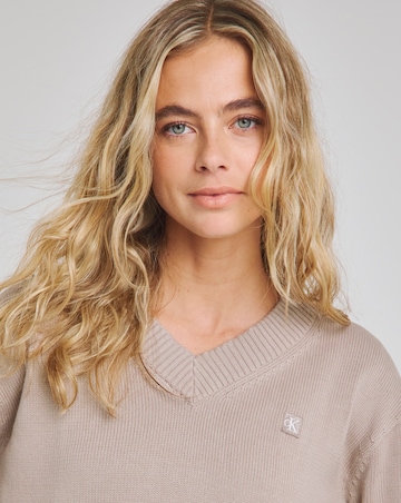 Calvin Klein Jeans CK Embroidered Badge V Neck Sweater