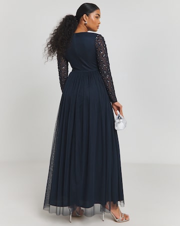 Maya Deluxe Floral Embellished Long Sleeve Maxi Dress
