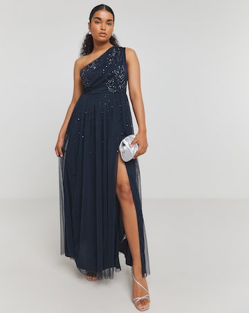 Maya Deluxe Embellished One Shoulder Maxi Dress