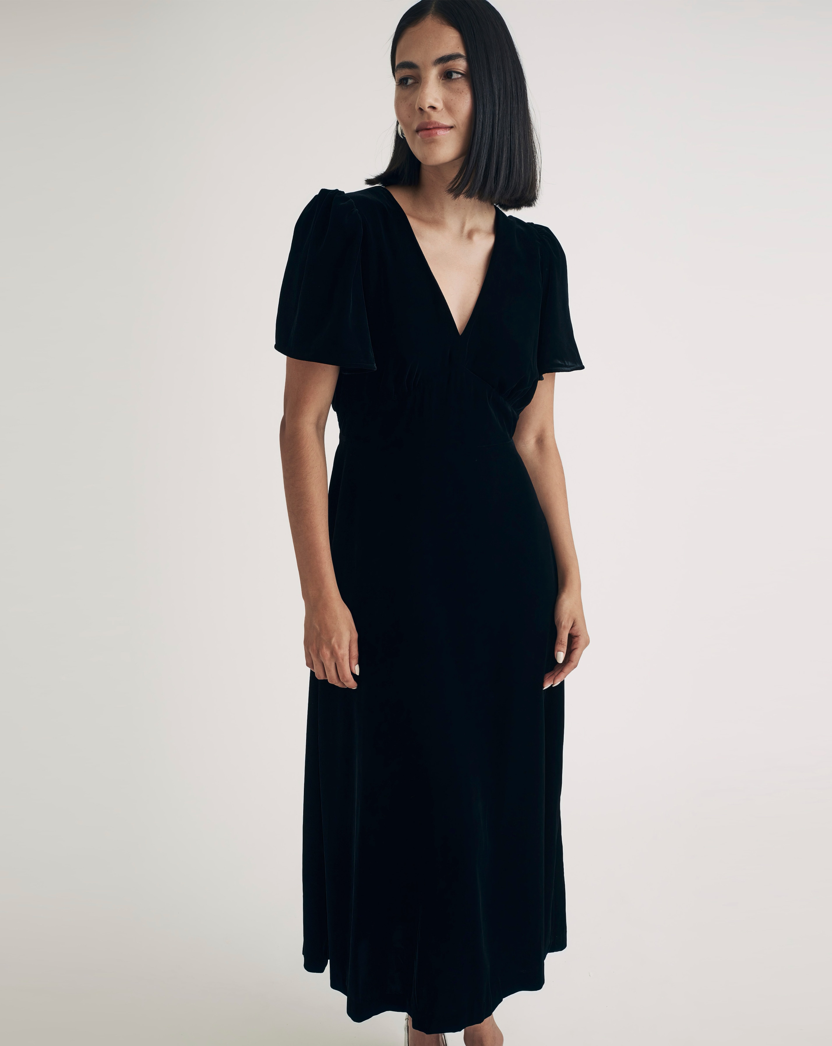 Nobody's Child black velvet Midaxi Dress