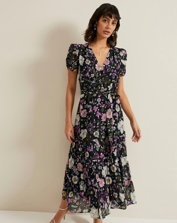 Phase Eight Azalea Print Fil Coupe Dress
