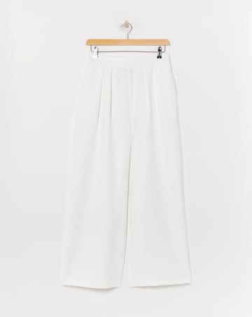 Flounce London Cream Wide Leg Trousers