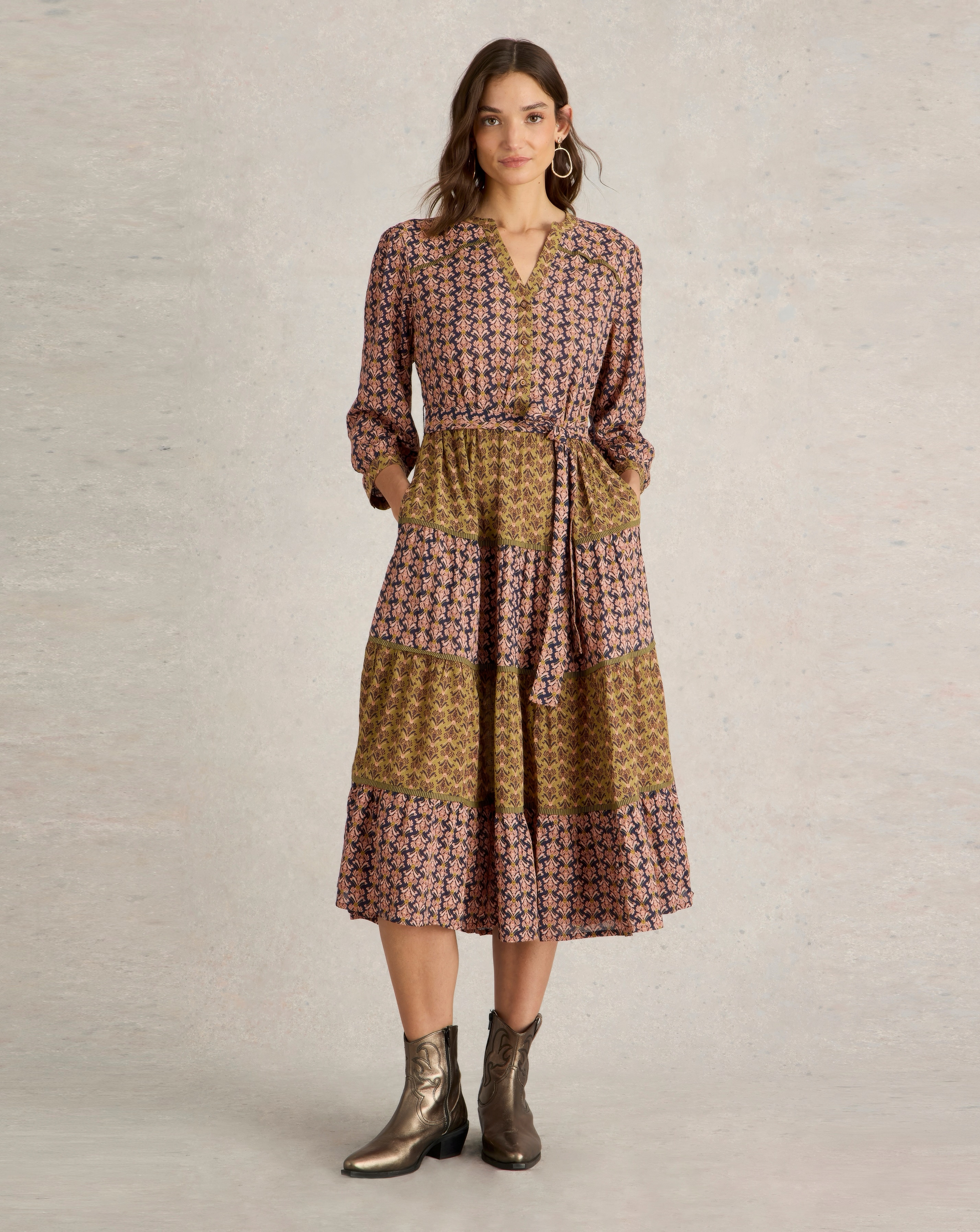 White Stuff Mabel Mixed Print Dress