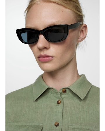 Mango Linen Tie Waist Dress