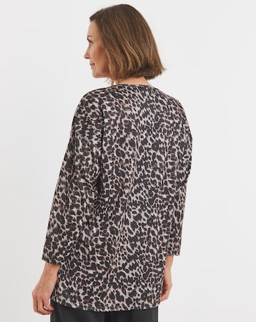 Animal V Neck Soft Touch Longline Top