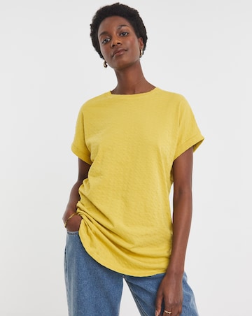 Dobby Textured Curved Hem