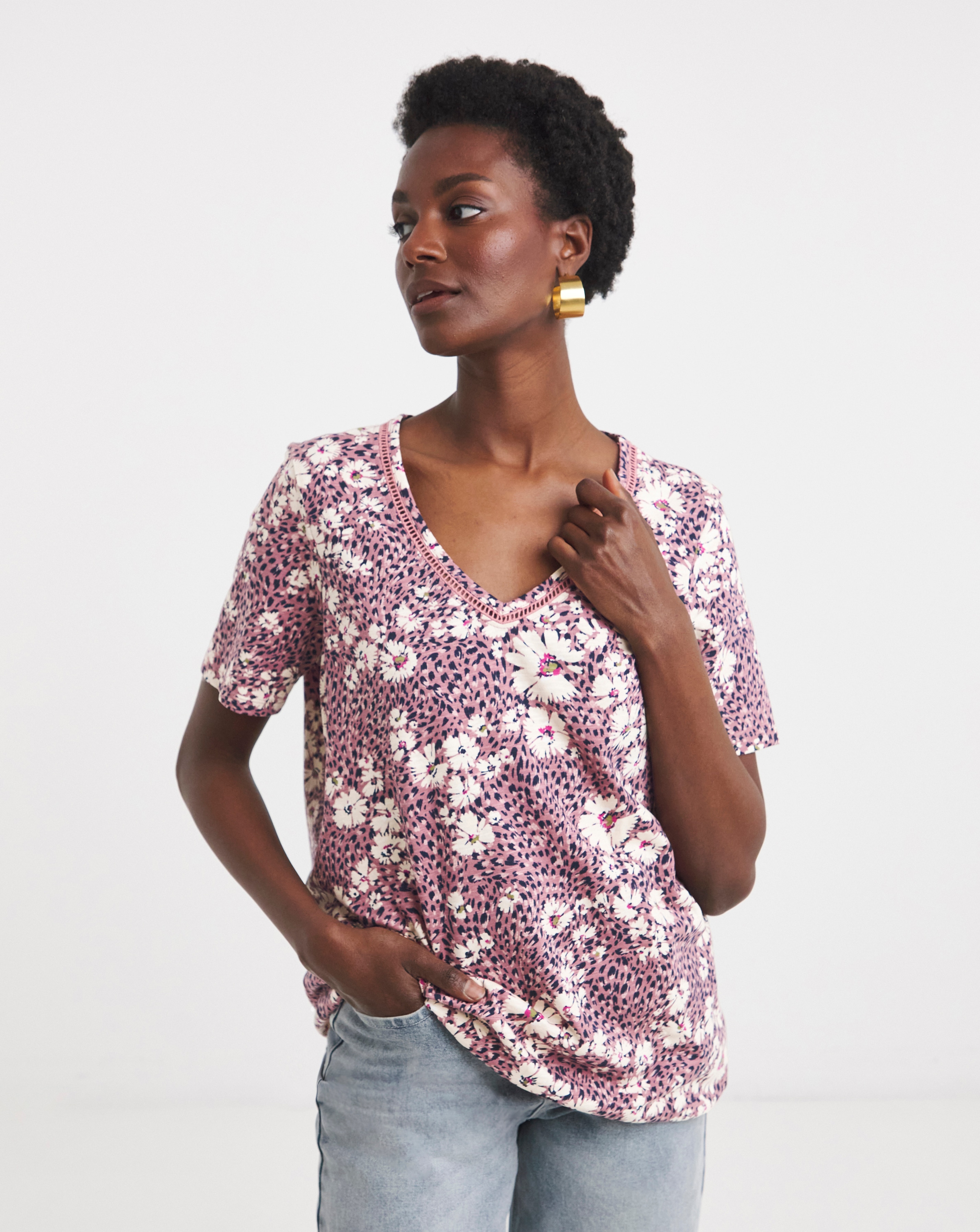 Bubble Hem Short Sleeve Top