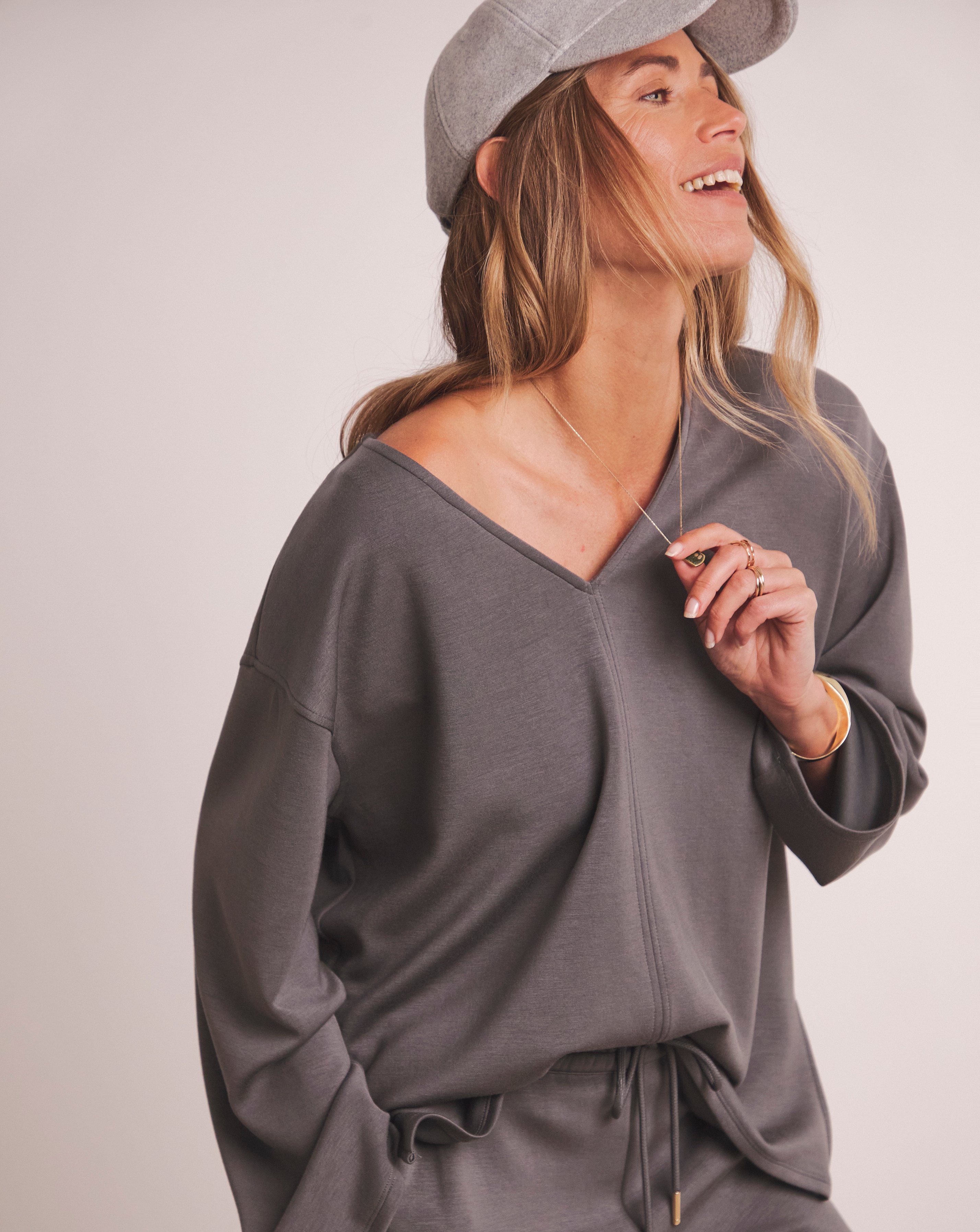 Anthology V Seam Detail Modal Sweat