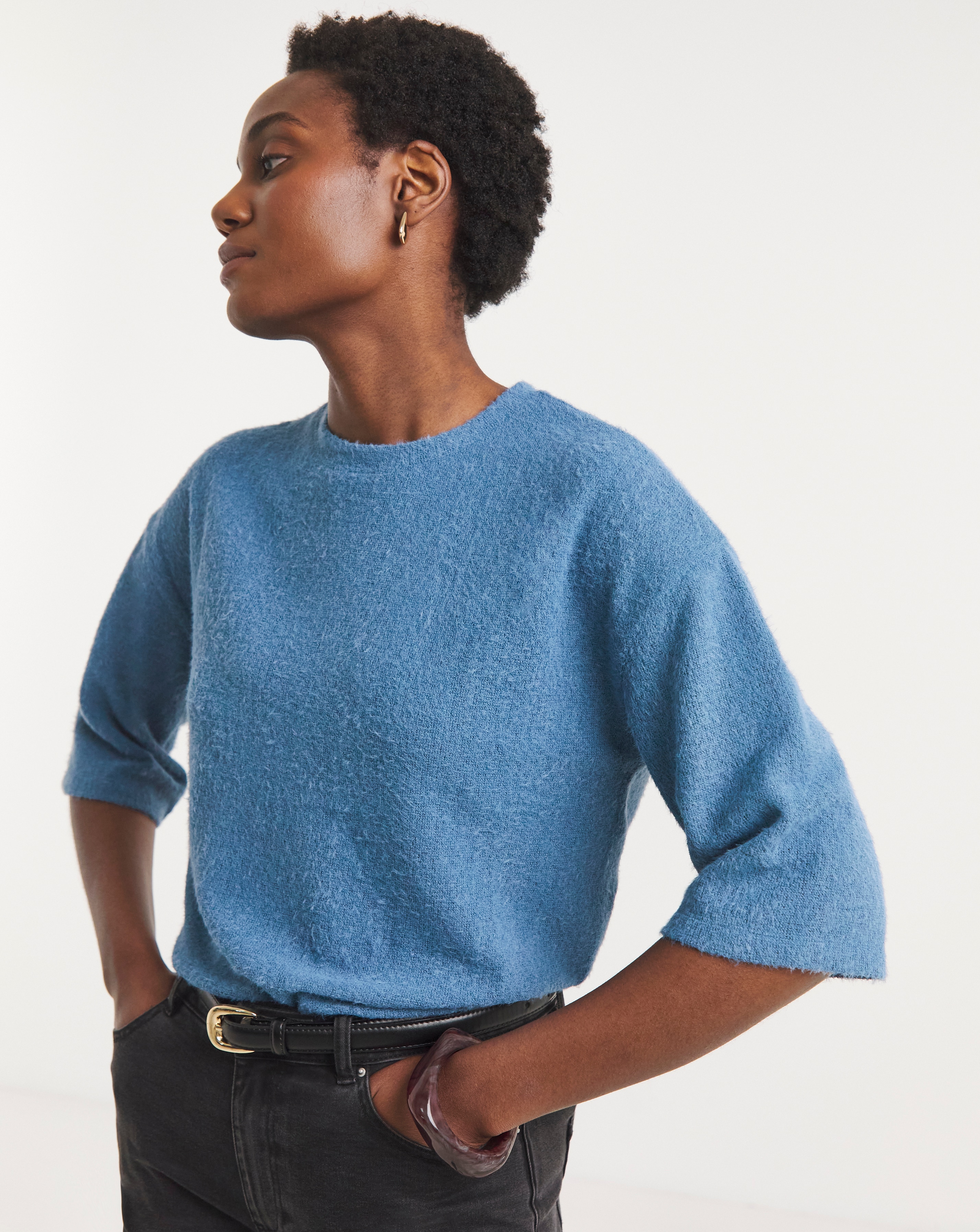 Brushed Soft Touch Half Sleeve Top