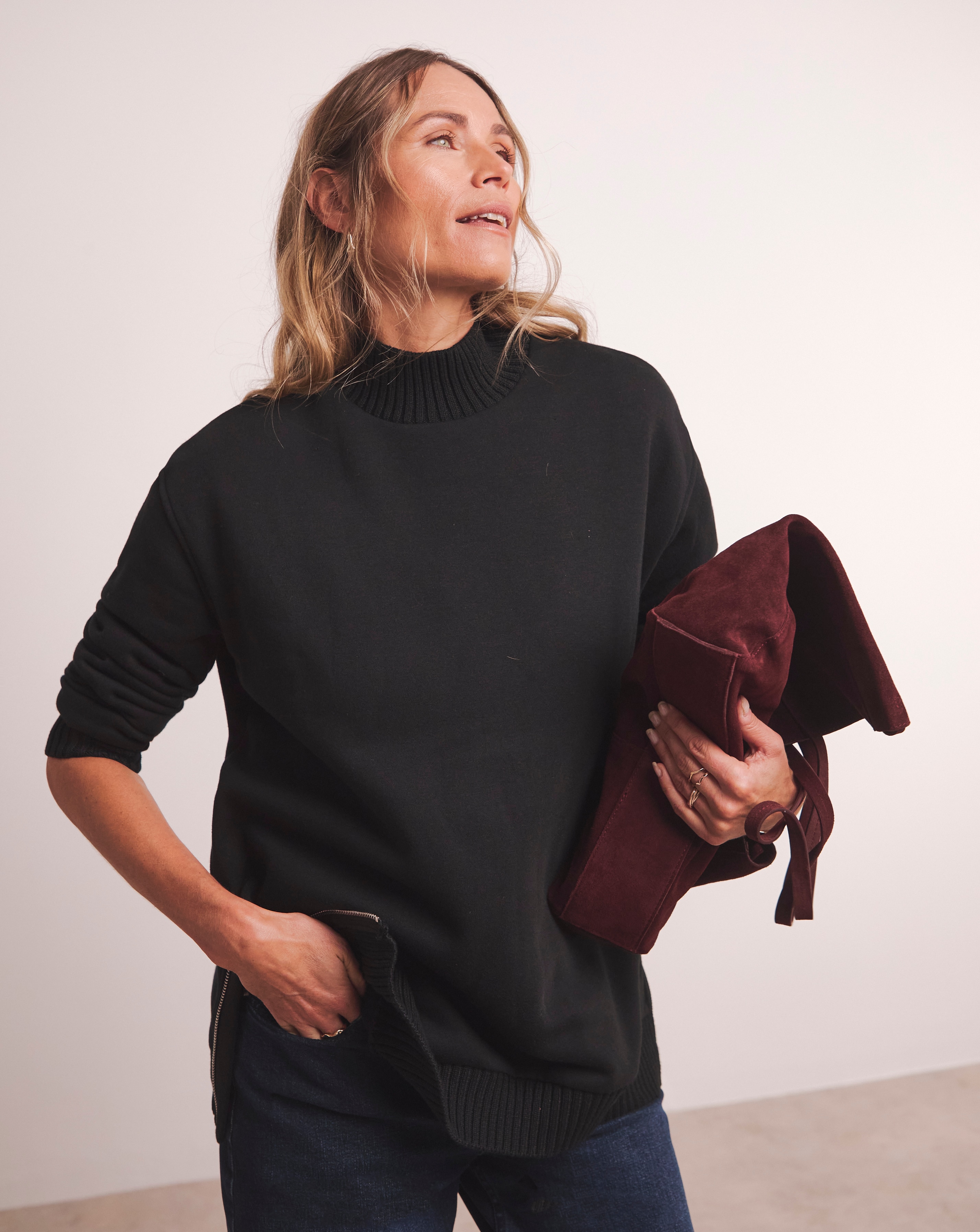 Anthology Heavyweight Rib Side Zip Sweat