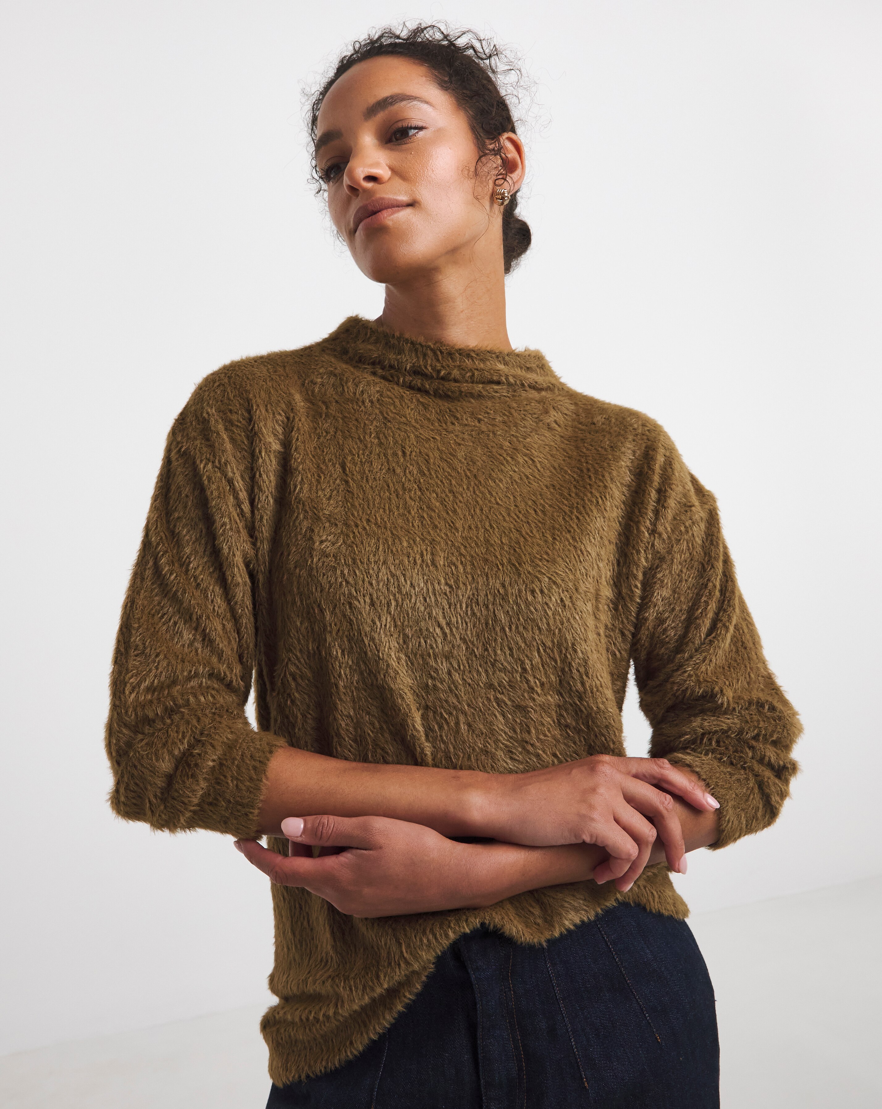 Brushed High Neck Soft Touch Top