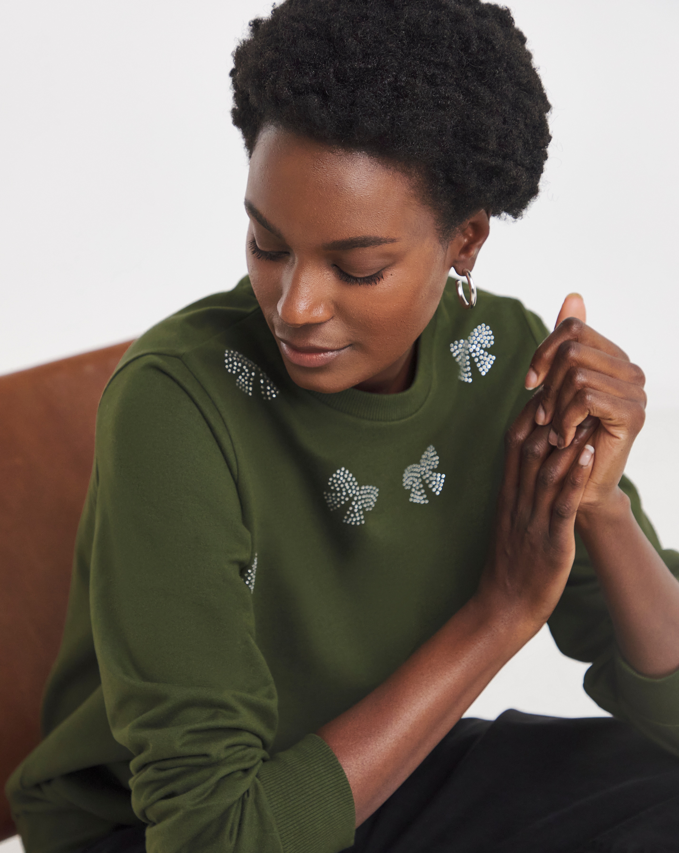 Bow Embellished Sweatshirt