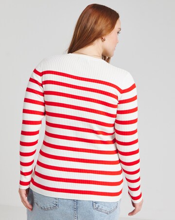 Simply Be Stripe Rib Crew Neck Jumper