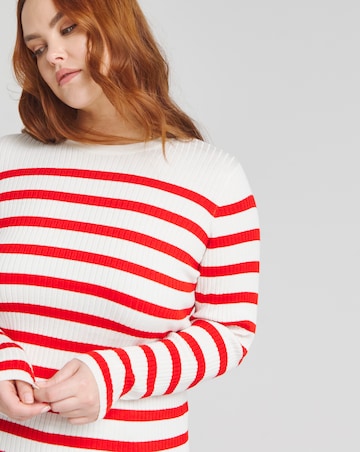 Simply Be Stripe Rib Crew Neck Jumper