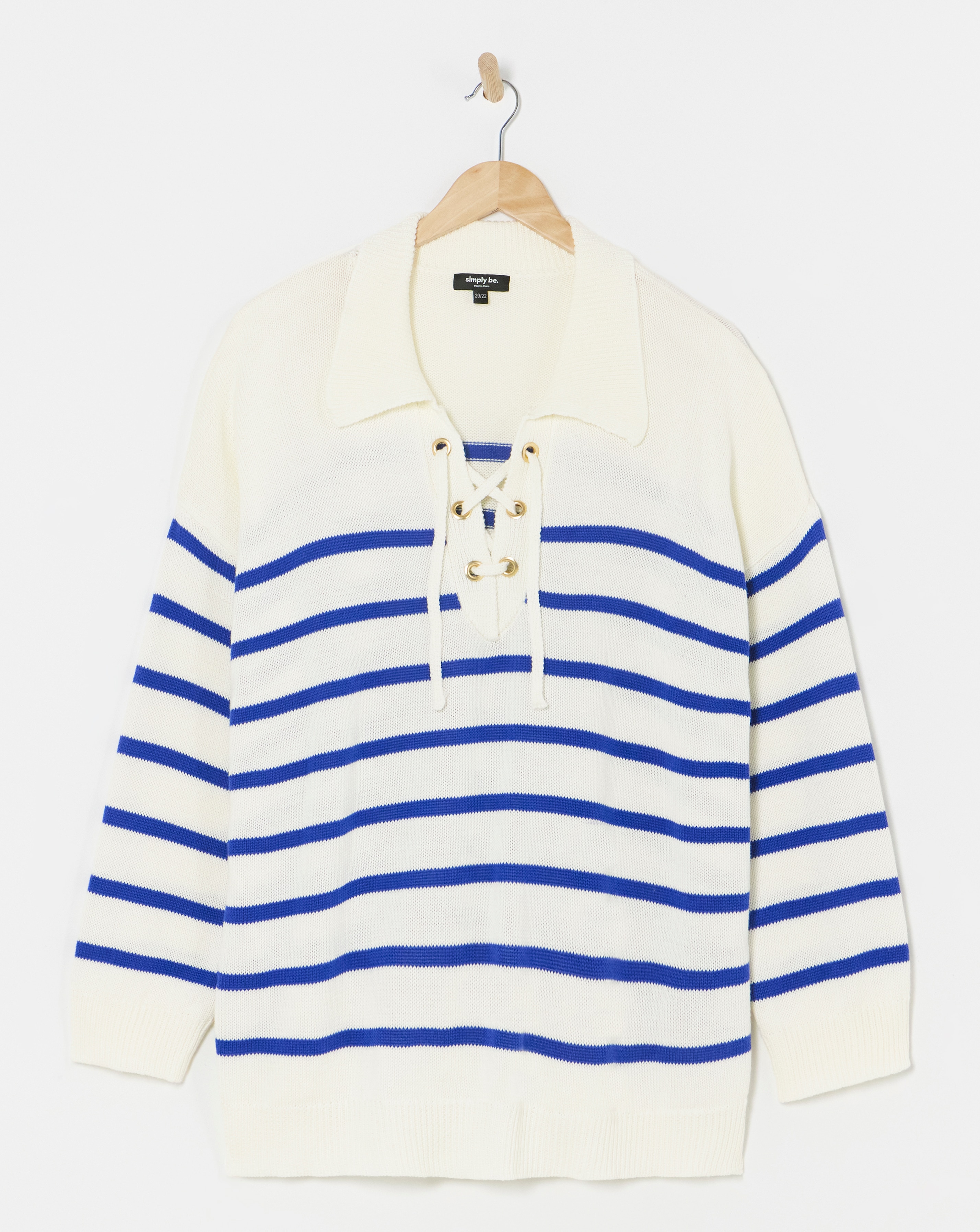 Nautical Stripe Tie Neck Jumper