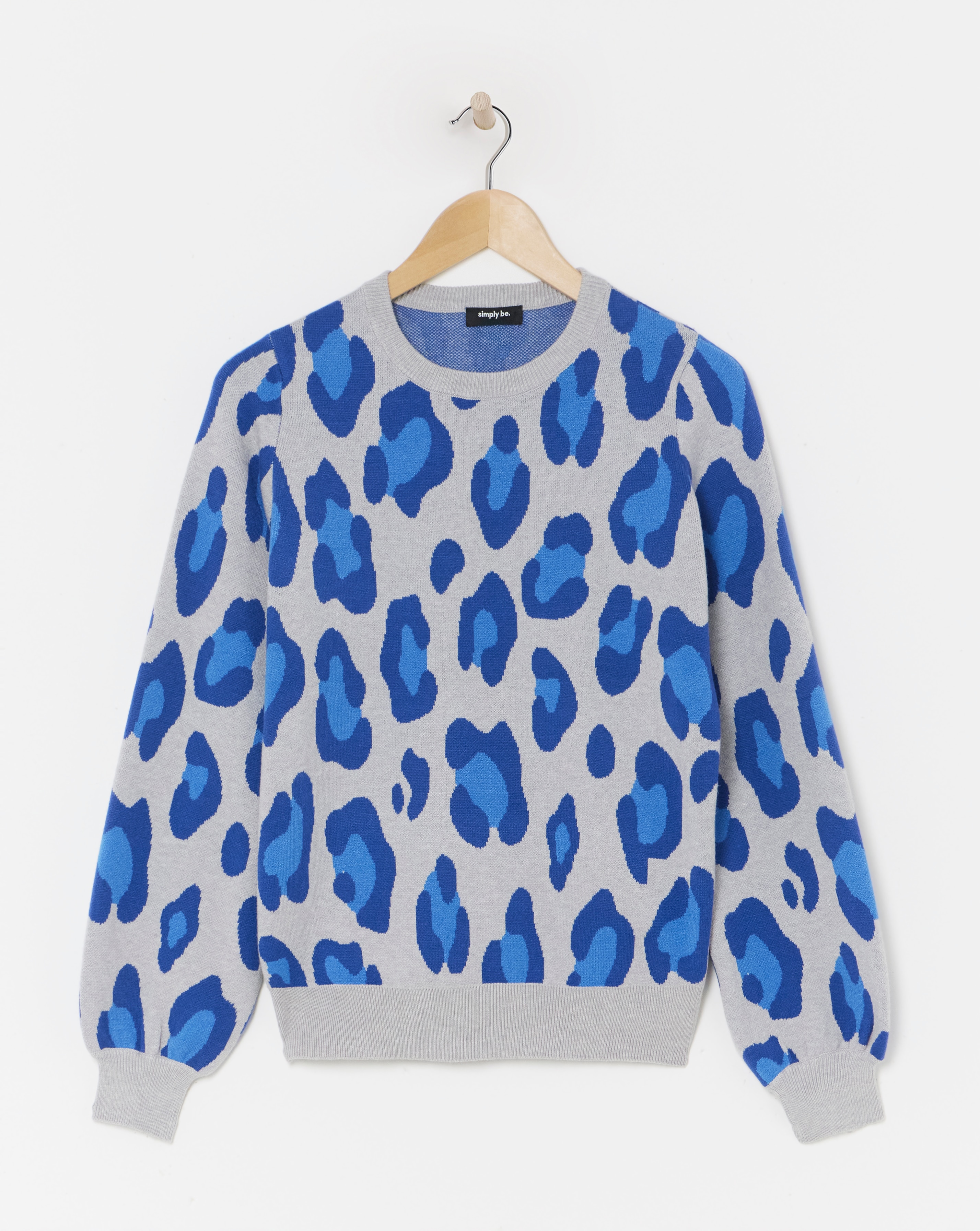 Simply Be Blue Leopard Pattern Jumper