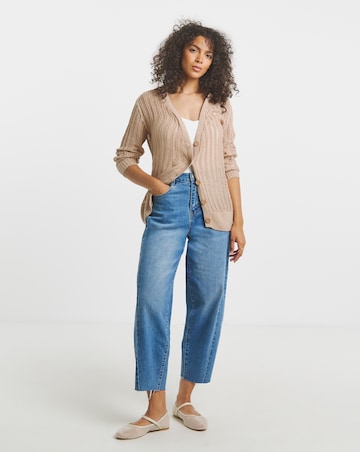 Stone Ladder Stitch Boyfriend Cardigan