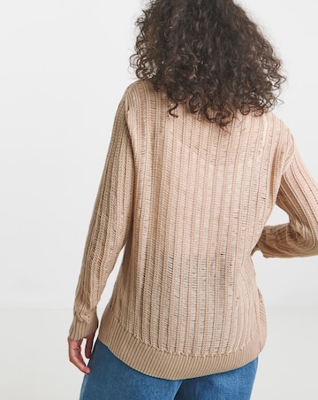 Stone Ladder Stitch Boyfriend Cardigan