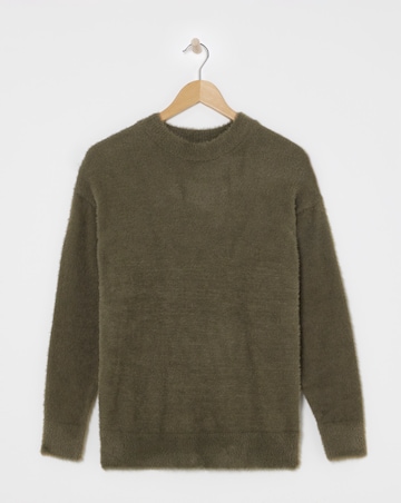Khaki Green Feather Knit Jumper