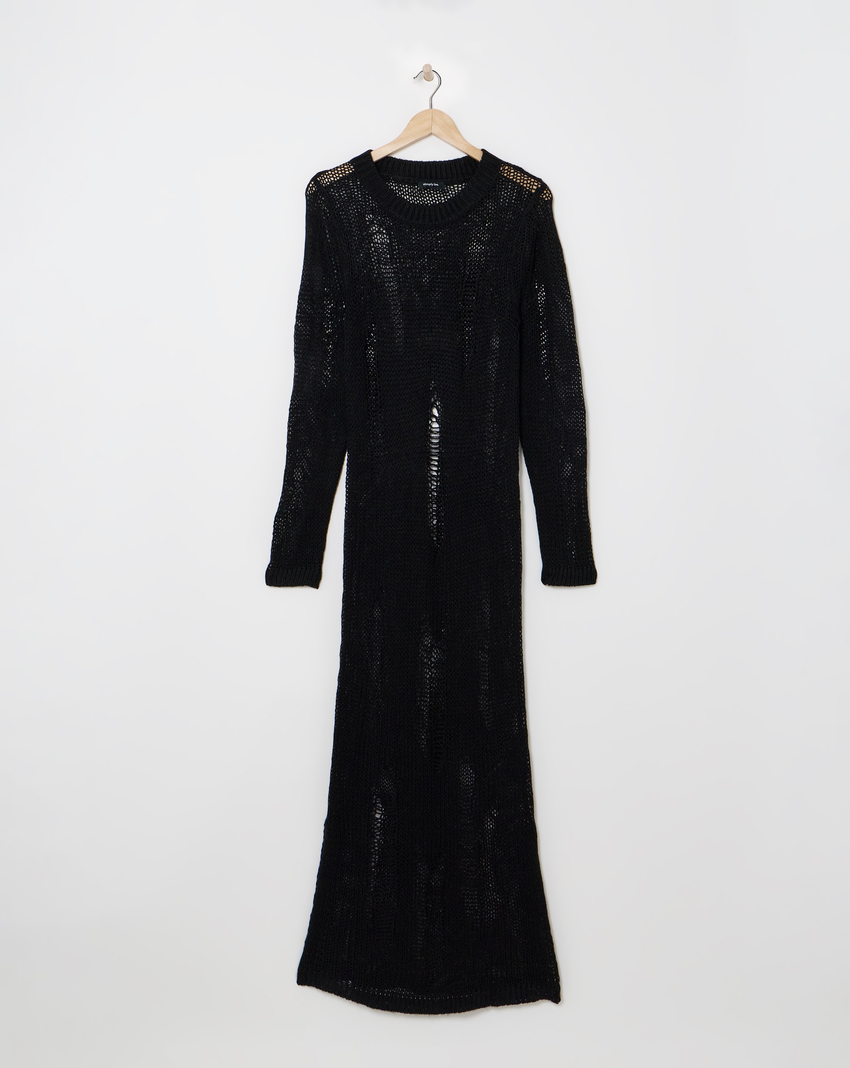 Black Ladder Knitted Dress