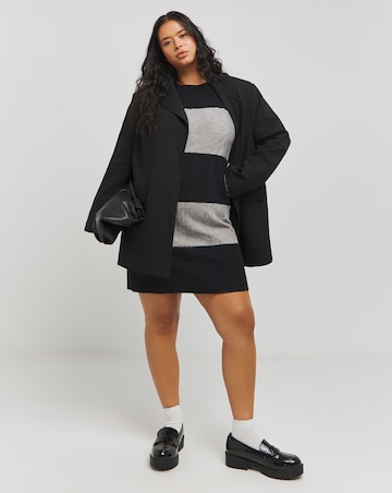 Grey and Black Stripe Cable Knit Dress