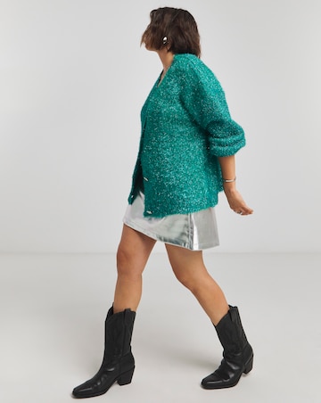 Simply Be X Twisted Wunder Green Tinsel Cardigan