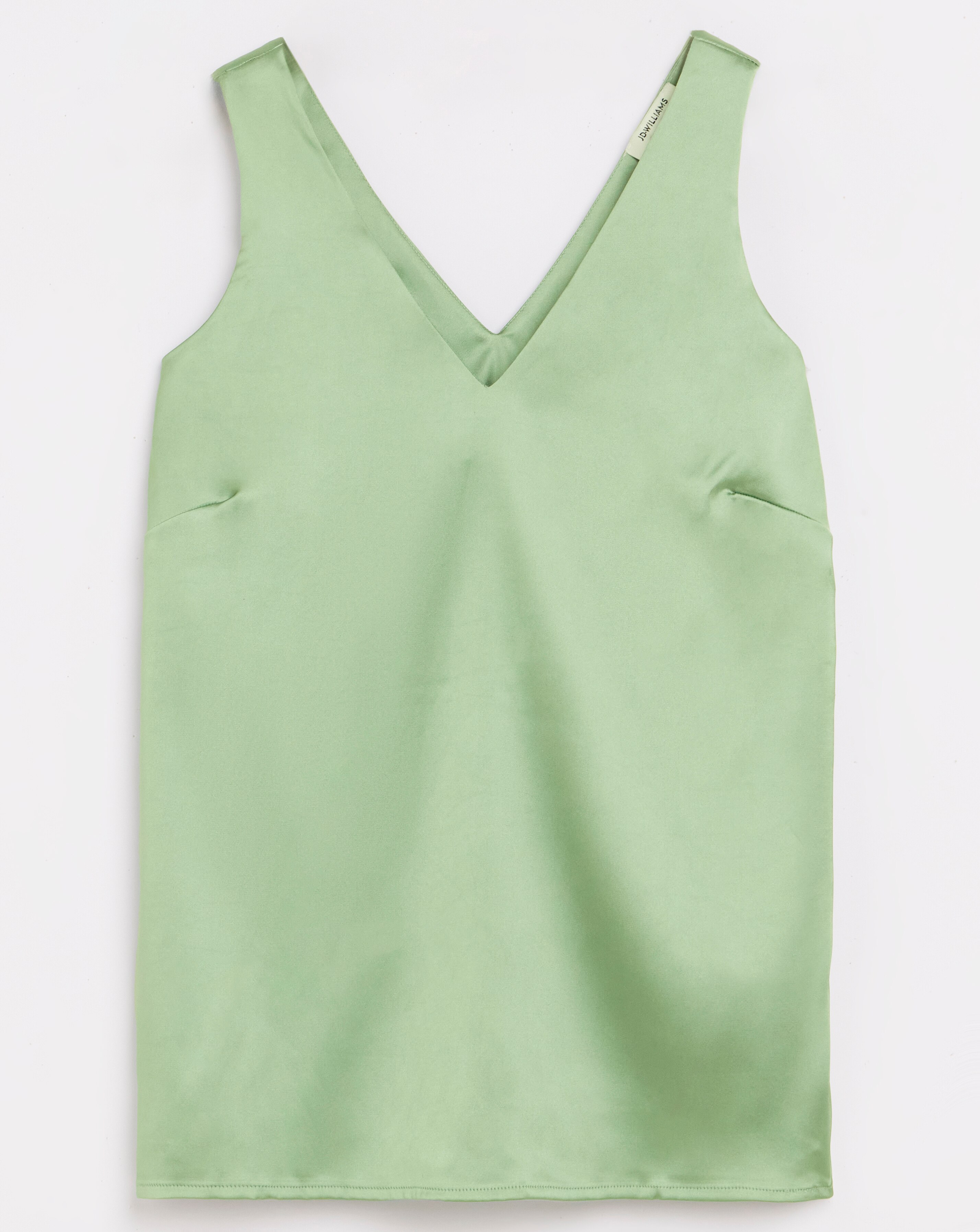 Sage Satin V Neck Vest