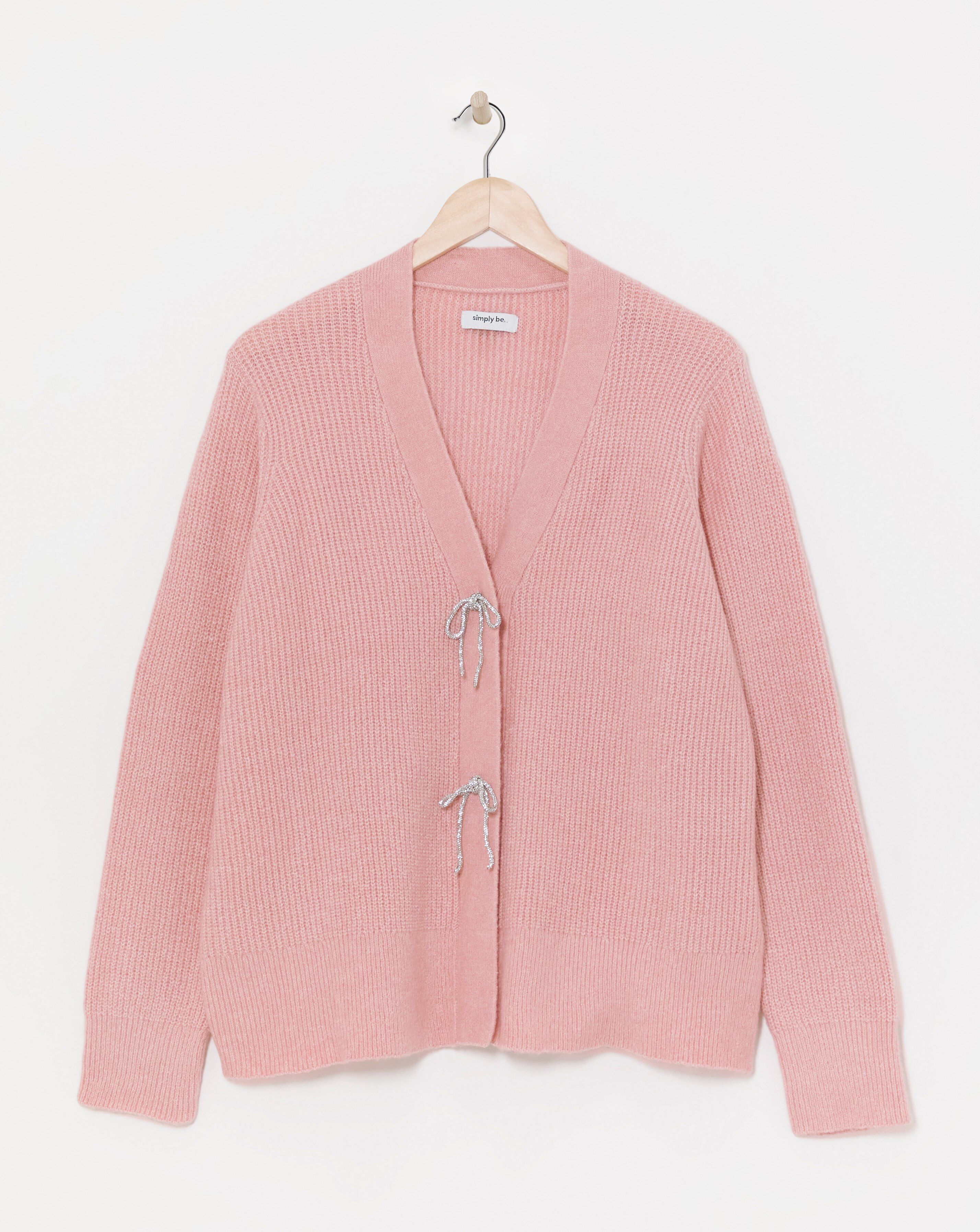 Pink Diamante Bow Cardigan