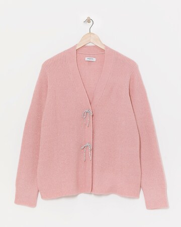 Pink Diamante Bow Cardigan