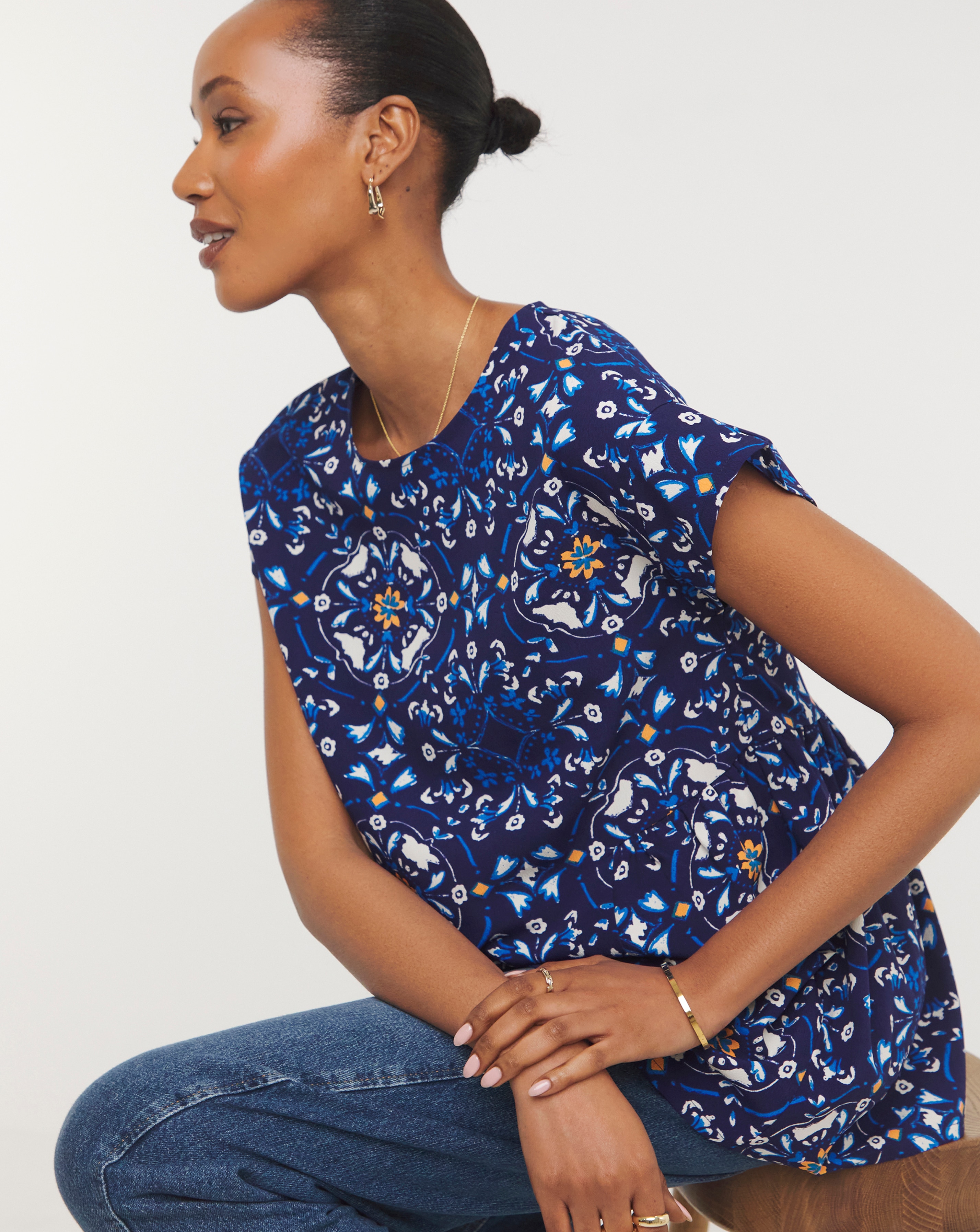 Short Sleeve Smock Top