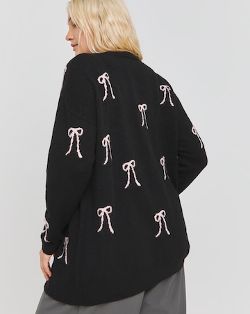 Simply Be Black Bow Boyfriend Cardigan