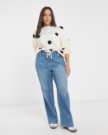 Cream And Black Spot Jumper