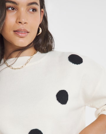 Cream And Black Spot Jumper