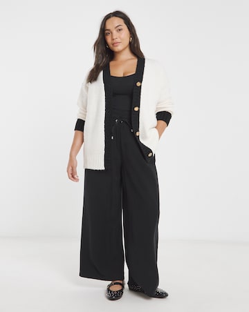 Simply Be Mono Tipped Boyfriend Cardigan