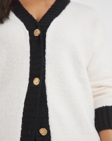 Simply Be Mono Tipped Boyfriend Cardigan