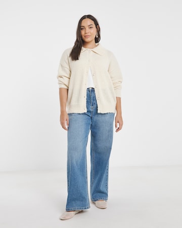 Simply Be Cream Collar Cardigan