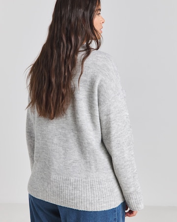 Simply Be Grey Crew Neck Knitted Jumper
