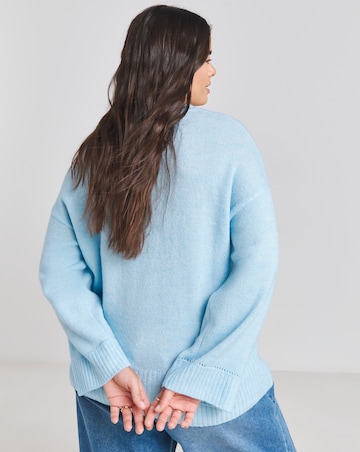 Simply Be Blue Crew Neck Knitted Jumper