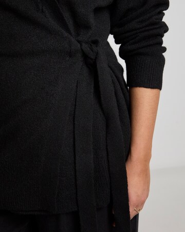 Simply Be Black Longline Ballet Wrap Cardigan