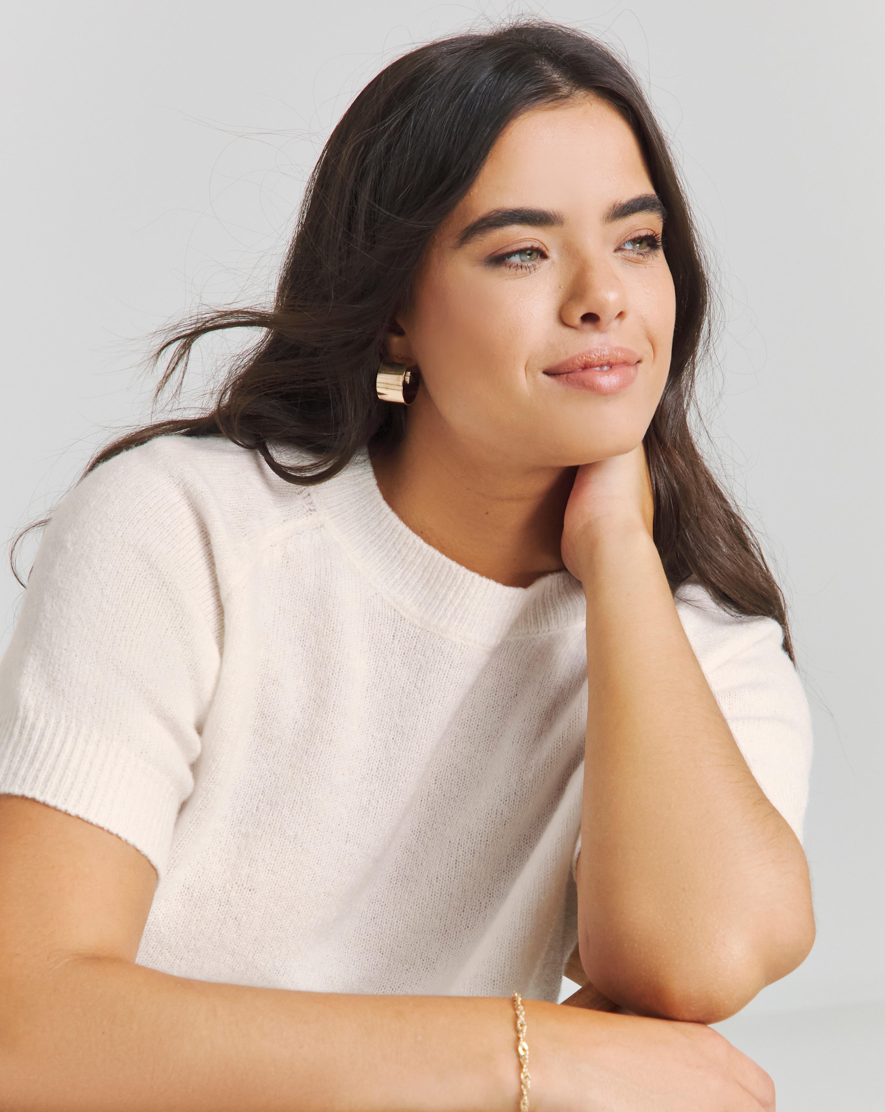 Simply Be Short Sleeve Crew Neck Jumper