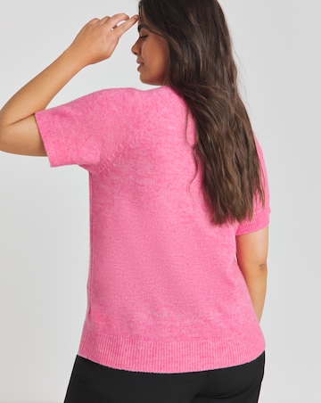 Simply Be Pink Short Sleeve Crew Neck Jumper