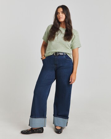 Simply Be Sage Short Sleeve Crew Neck Jumper