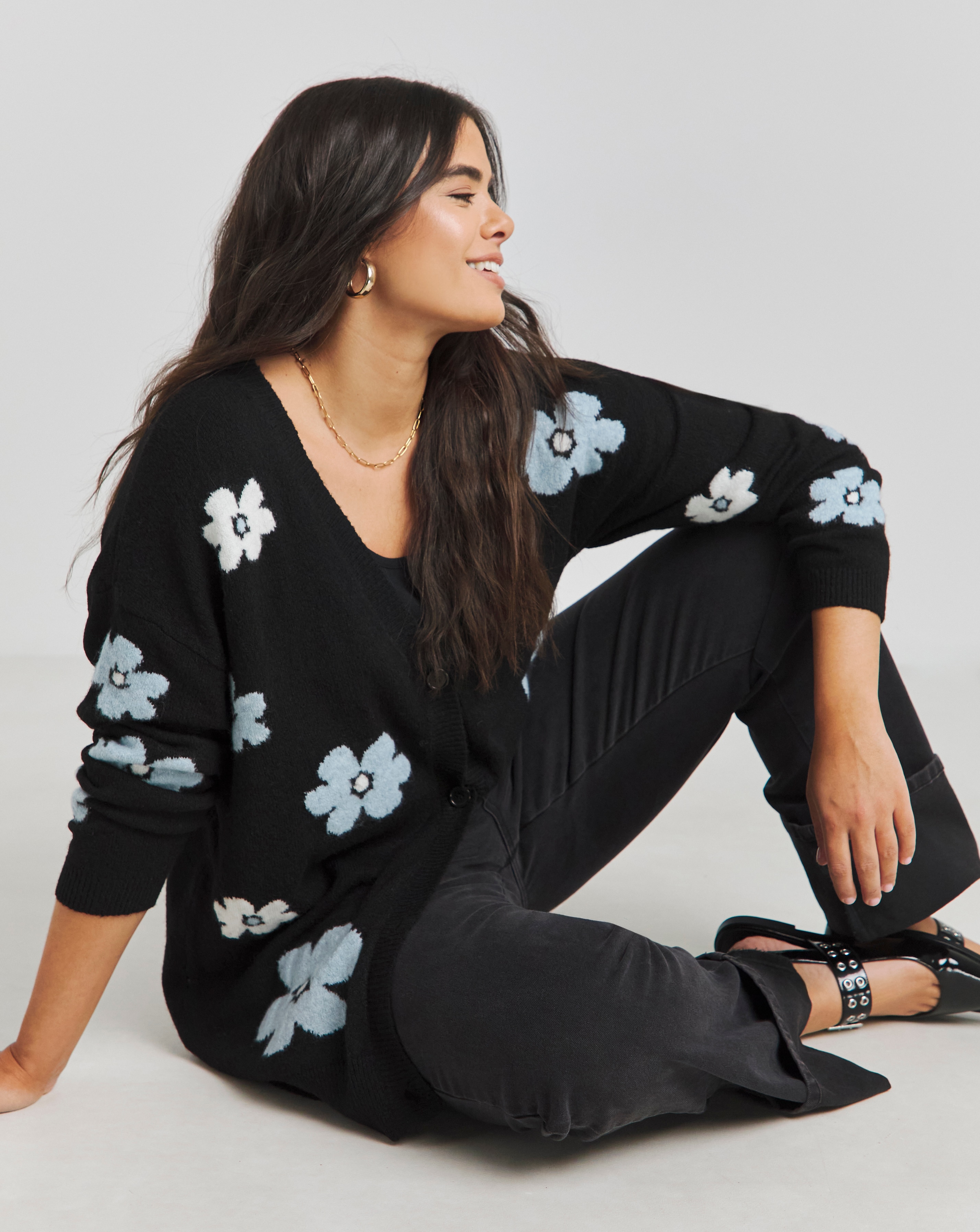 Simply Be Floral Jacquard Cardigan