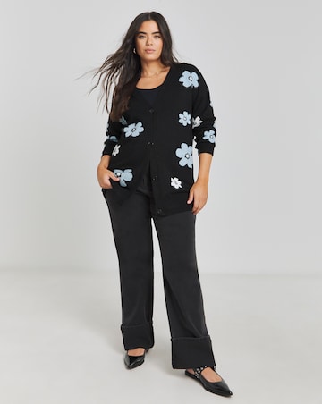 Simply Be Floral Jacquard Boyfriend Cardigan