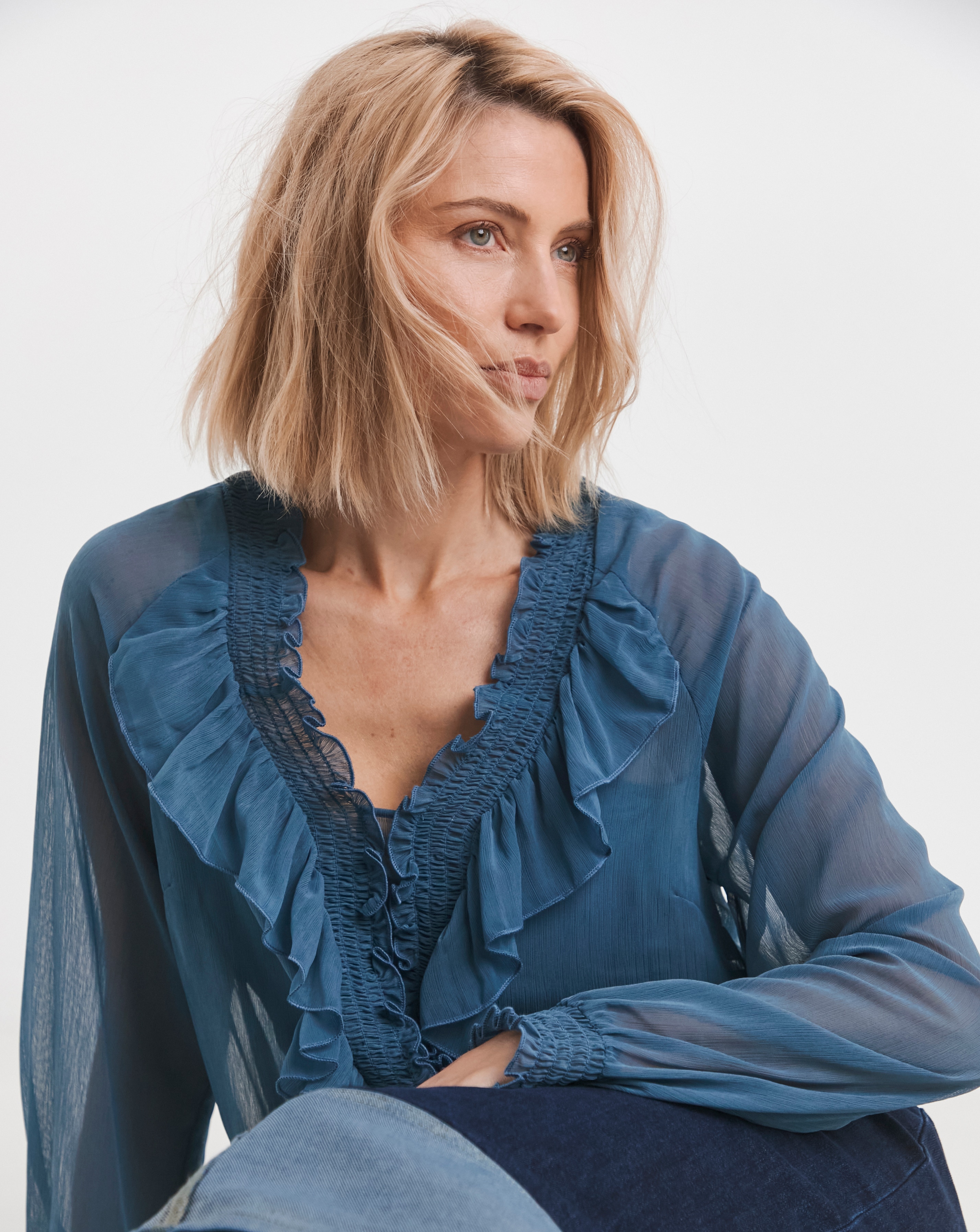 Ruffle Chiffon Blouse