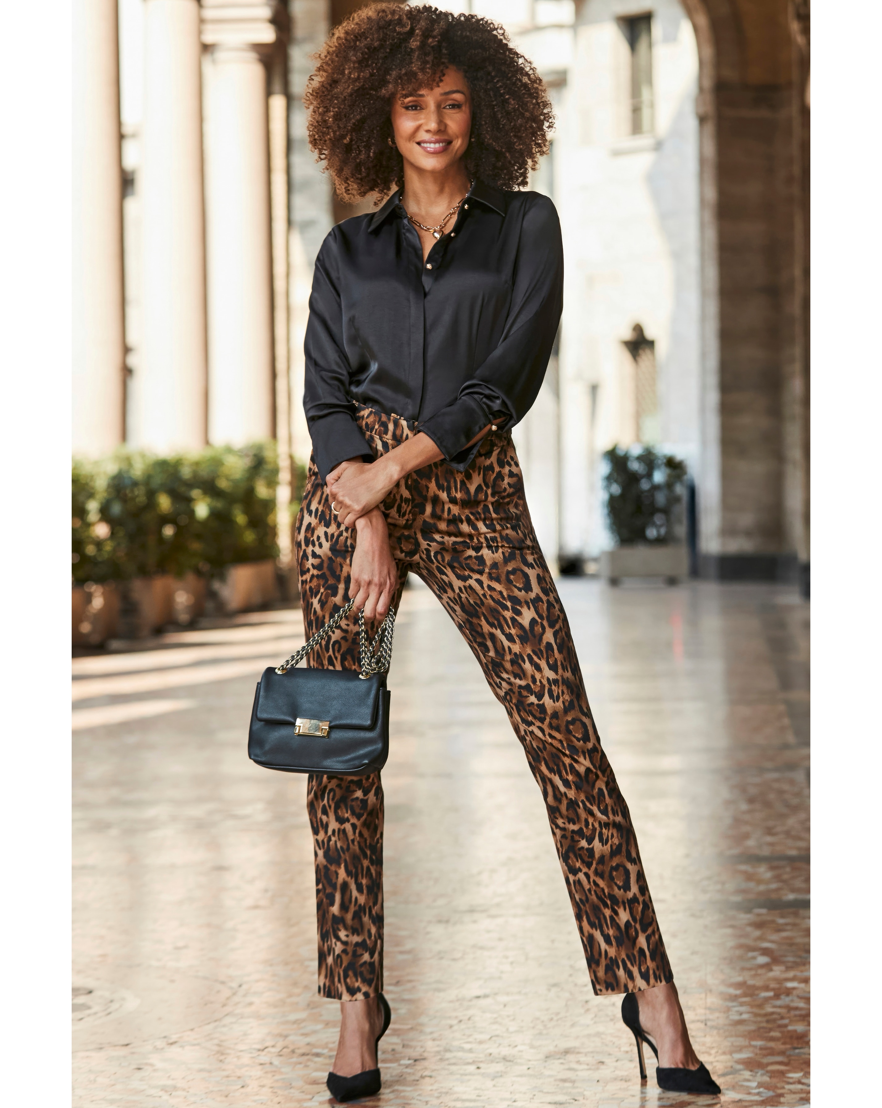 Sosandar Leopard Print Trousers