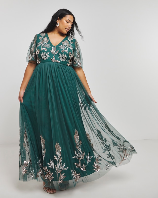 Maya Curve Embellished Maxi Dress