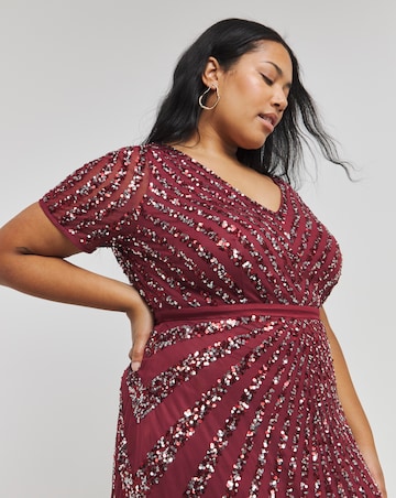 Maya Stripe Embellished Maxi Dress