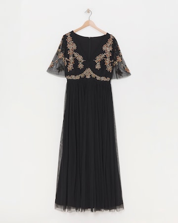 Maya Contrast Embellished Maxi Dress